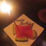 即席で誕生日プレート作ってくれた心遣いに感謝！