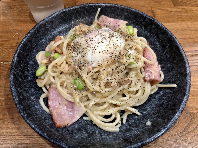 和風カルボナーラ。』by イチゴ☆ : スパゲティ屋くぼやん - 西