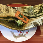 粟田山荘 - 焼物　サーモン木の芽焼き　蕗の薹