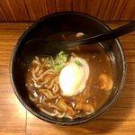 慶屋 - カレーうどん ¥600 ＋ 温泉玉子 ¥50