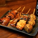 興 - 2012.9 きも（160円）、こころ（160円）、ねぎま（160円）、つくね（160円）