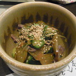 旬味きのした - 砂肝・ザーサイ・オクラのあえもの