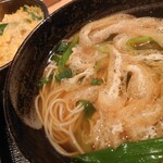 Wasoba Shokudou Irifuku - 別の日の半かつ丼セット♫950円♬おそばは温かいのを選びました(きざみそば)✨