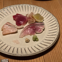 味のなかむら - おまかせ三点盛(カツオ、サワラ、〆サバ)