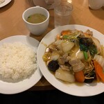 南海飯店 - かたい焼ソバ＋ライス