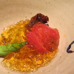 くろぎ - 雲丹・煮蛸・甘酢トマトのジュレ掛け