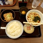 山田うどん 羽生バイパス店 - 菅谷の納豆朝定食 460円