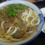 立ち食いうどん 味沢 - ぼっかけうどんと昆布のおにぎり