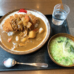 巣鴨ときわ食堂 - 【2021年03月】カツカレー定食@800円、朝定食価格、提供時。