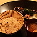 日本料理　百屋 - サンマ御飯と汁物・香の物