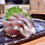 石臼挽き手打 蕎楽亭 - 鯵の刺身@1,280円