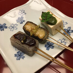 美濃吉本店 竹茂楼 - 三味三色田楽　豆腐　生麩　こんにゃく