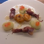 嶽 - ホタテのビネグレットソース