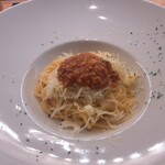 嶽 - キーマカレーとキャベツのパスタ