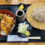 Sobashou Hinataya - 「とり天丼のミニ蕎麦セットのもり」1,280円税込み