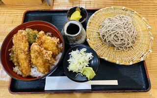 Sobashou Hinataya - 「とり天丼のミニ蕎麦セットのもり」1,280円税込み