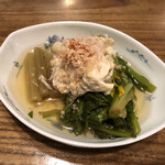 かつ久 無庵 - 湯葉と季節の野菜のおひたし