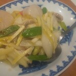 横浜中華街 北京飯店 - 黄ニラとホタテの炒め