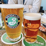 エーエス クラシックス ダイナー - ブルックリンラガー アンバーラガー Half 680円ブルックリンディフェンダーIPA ゴールデンIPA Pint 1100円