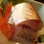 ほり川 田村長 - 大きい鯵の刺身が3枚・・