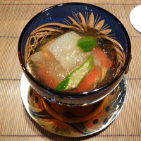 祇園 さゝ木 - 剣先イカ・ホタテ、夏野菜のジュレ