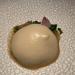 エクアトゥール - 勘八のカルパッチョ 山葵菜 コンソメジュレ エスプーマソース