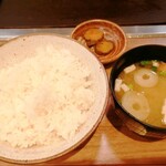 わらい食堂 - 「白ご飯&味噌汁」330円