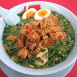 ラーメン山岡家 - 山岡家 「もつ味噌ラーメン＋もつ増量＋味玉＋青ねぎ」