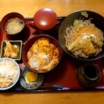 そば処 一源 - ミニカツ丼・野菜天ぶっかけそばランチ