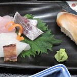 京料理 立神 - お造り3種　鯖寿司