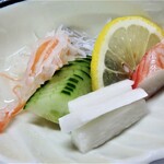 一楽 - 酢の物　カニカマ、長芋、なます、胡瓜、シラス