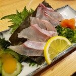 魚屋スタンドふじ - マスあら薄切りポン酢