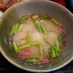 高麗橋桜花 - 海老アミ入りお味噌汁