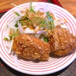 さくら本店 - (ﾗﾝﾁ)さくら定食 小鉢：新玉ねぎサラダと鶏から　2021.3.19