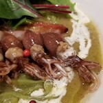 麺屋 六感堂 - 蛍烏賊と春キャベツのポタージュヌードル