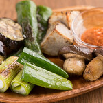 Assorted charcoal-grilled vegetables