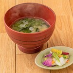 miso soup and pickles