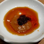 大阪王将 - 味噌とラー油を混ぜたタレ