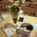 ナナズグリーンティー - 抹茶生チョコレートパフェ＆黒ごまクリームあんみつ