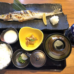 個室・炉端料理 かこいや - 本日のお魚御膳(カマスの塩焼き)＋単品茶碗蒸し