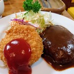 Mimasaku - 令和元年11月 サービスランチ ハンバーグ＆クリームコロッケ