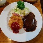 Mimasaku - 令和元年11月 サービスランチ ハンバーグ＆クリームコロッケ