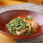 Tokushima prefecture Awao chicken with green onion ginger sauce