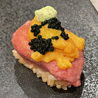 鮨 いつみ - 鮪トロ剥身 雲丹キャビア