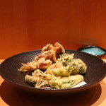 こころや - ホタルイカと春野菜の天ぷら