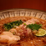 こころや - 古白蒸し鶏薬味温麺アップ