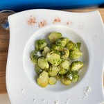 Fried Brussels sprouts with black truffle salt