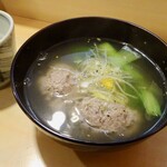 はちどり - いわしのつみれと庄内ちんげん菜のお椀