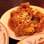 華獅子遊龍 - 中華ザンギ（特製ネギソースかけ）　６００円