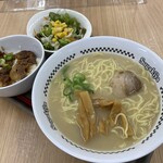 Sugakiya - 大盛ラーメン＋直火焼き牛焼肉丼・サラダセット